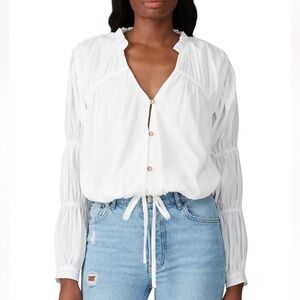 Love, Whit White Peasant Long Sleeve Top